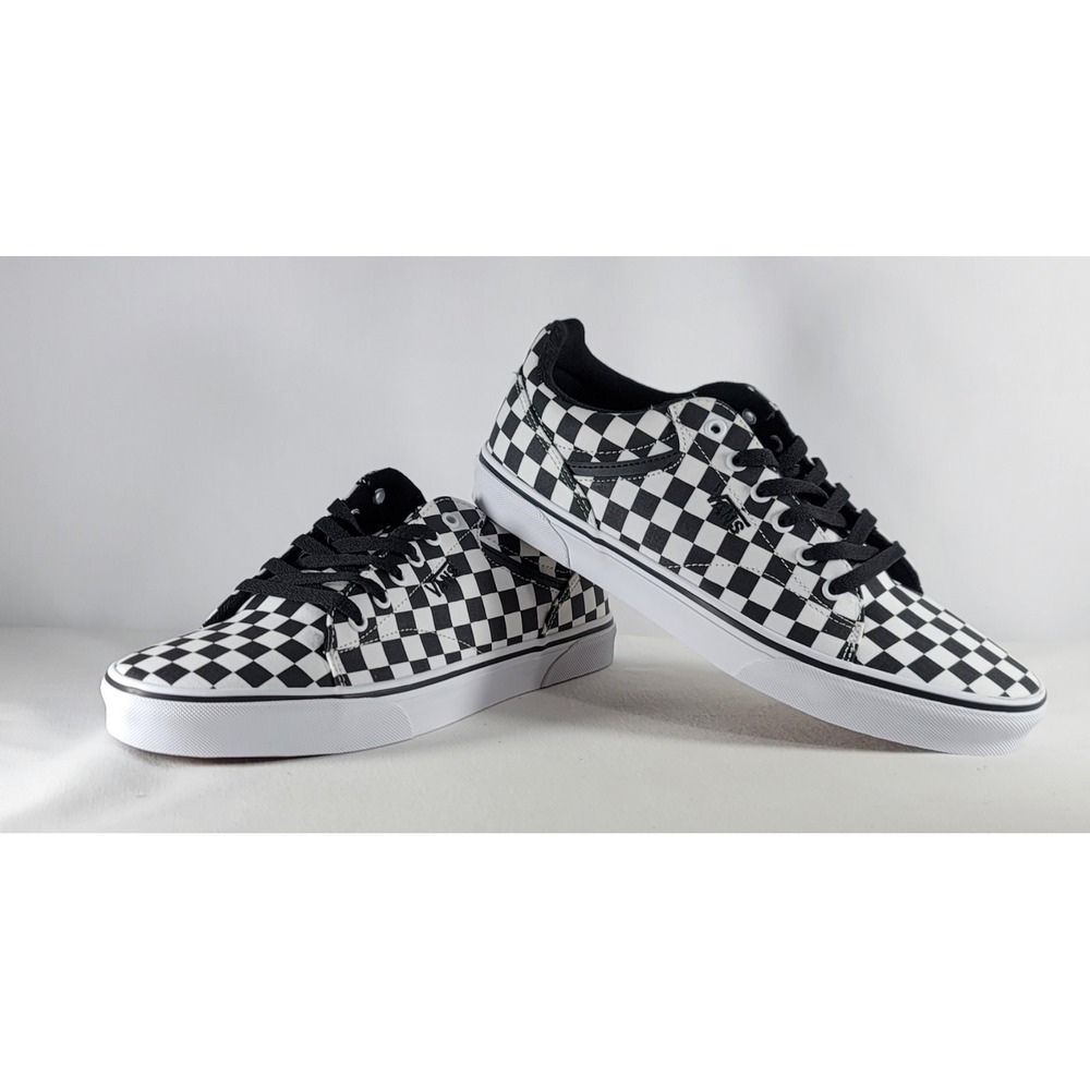 Vans Seldan Checkerboard Skate Shoes Canvas Black White Mens Sz 11.5 VN000CT3BA2